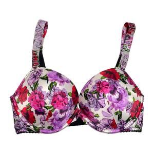 Victoria’s Secret Shine Strap Floral Push-Up Bra Size 36B White Glam Floral